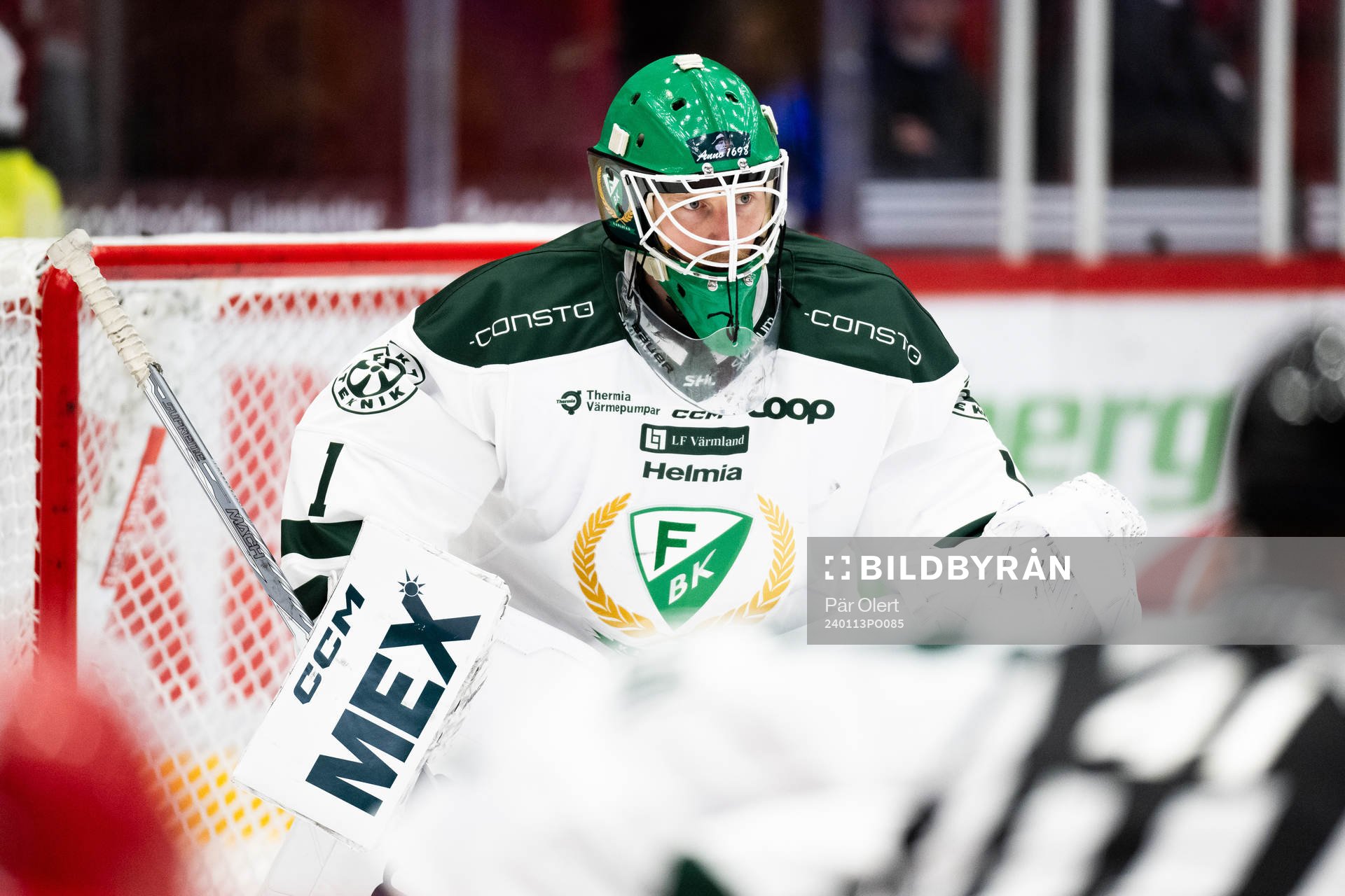 Färjestads målvakt Victor Brattström