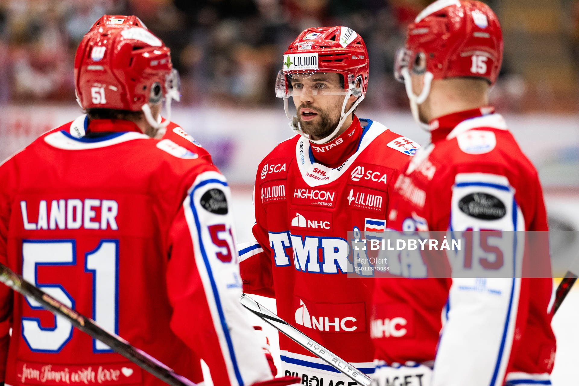 Timrås Emil Pettersson Anton Lander och Panu Mieho