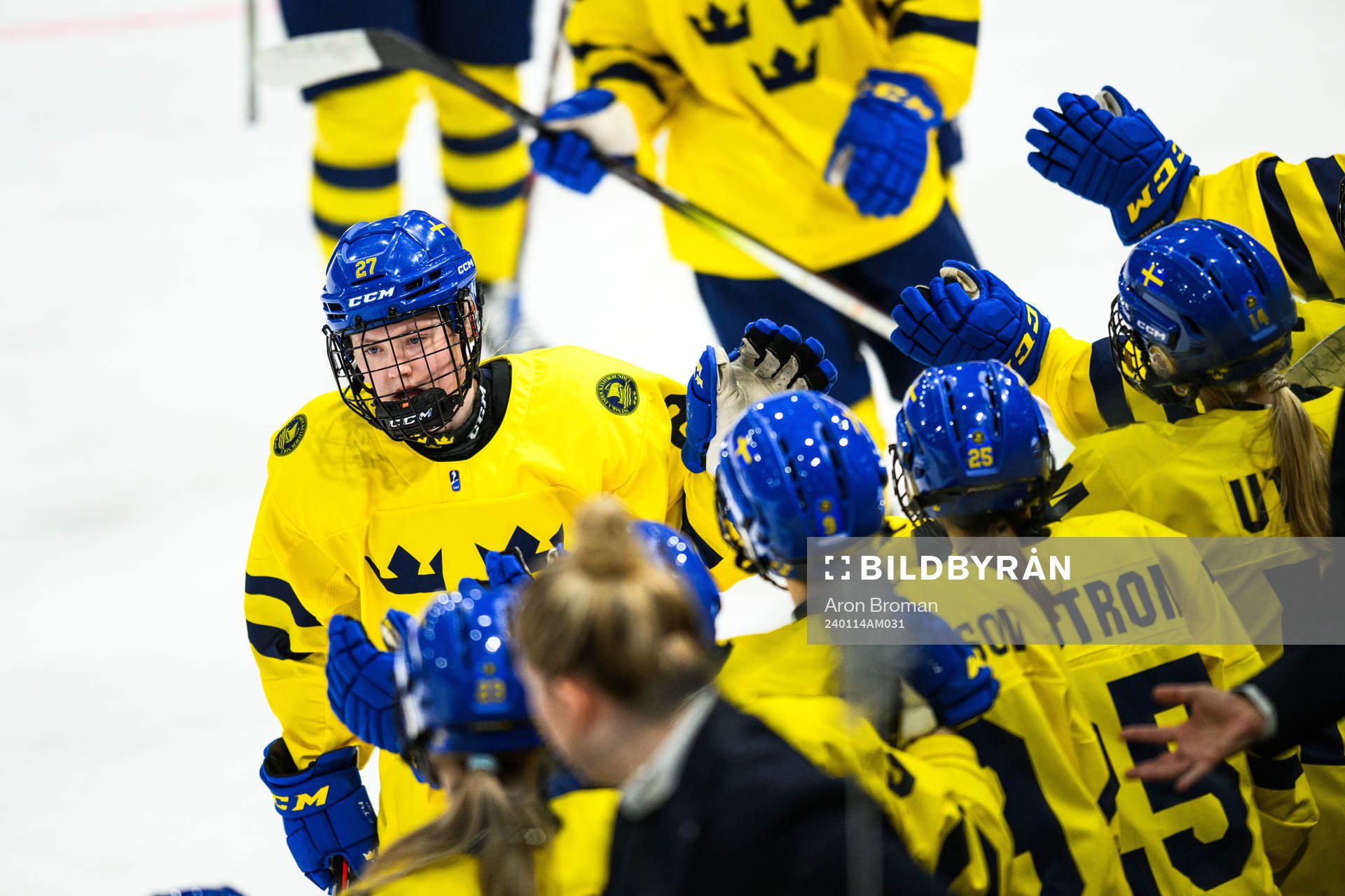 Anna Brenkle of Sweden celebrates