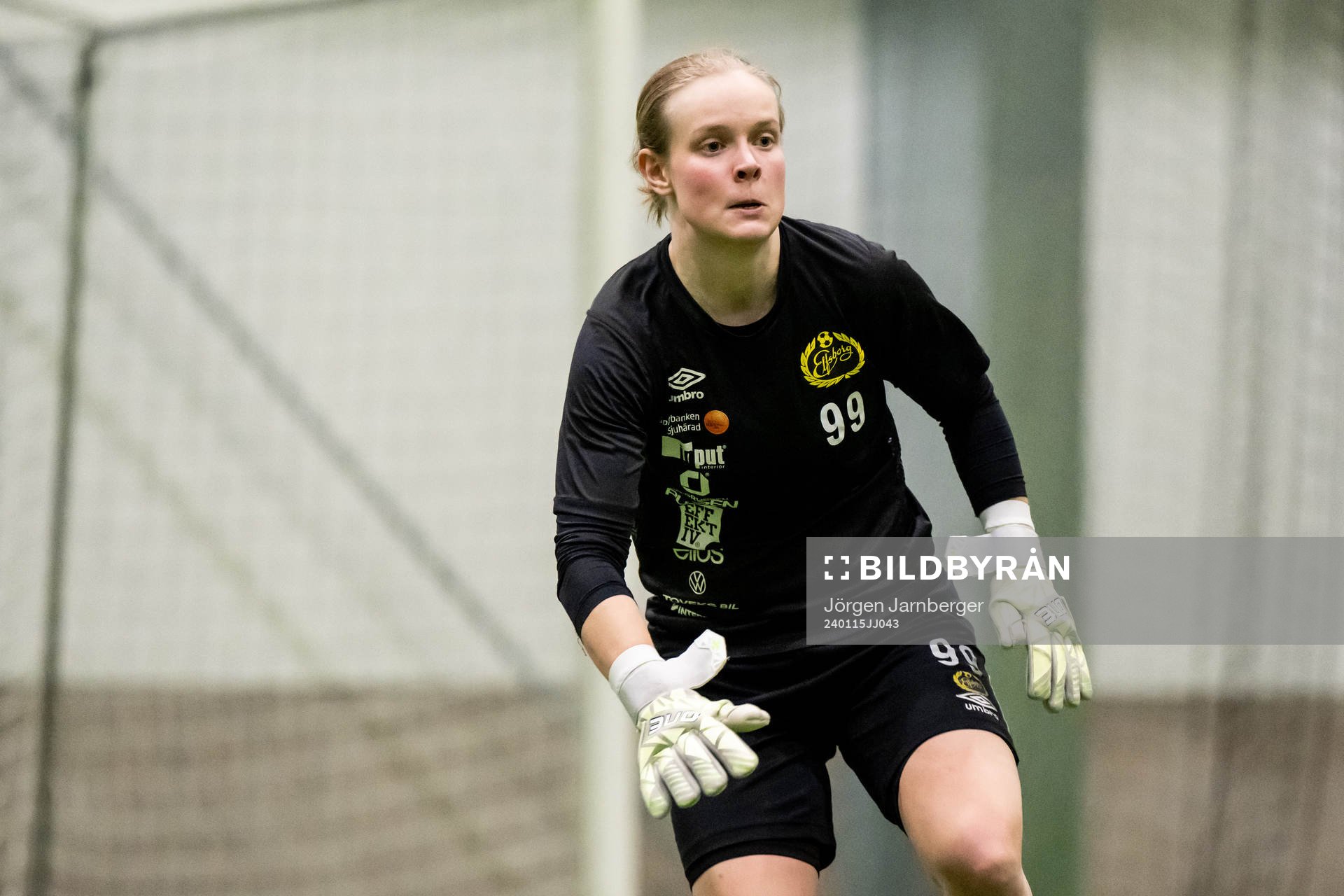 Elfsborgs målvakt Rebecka Wikander under en träning med Elfsborg den 15 januari 2024 i Borås. 