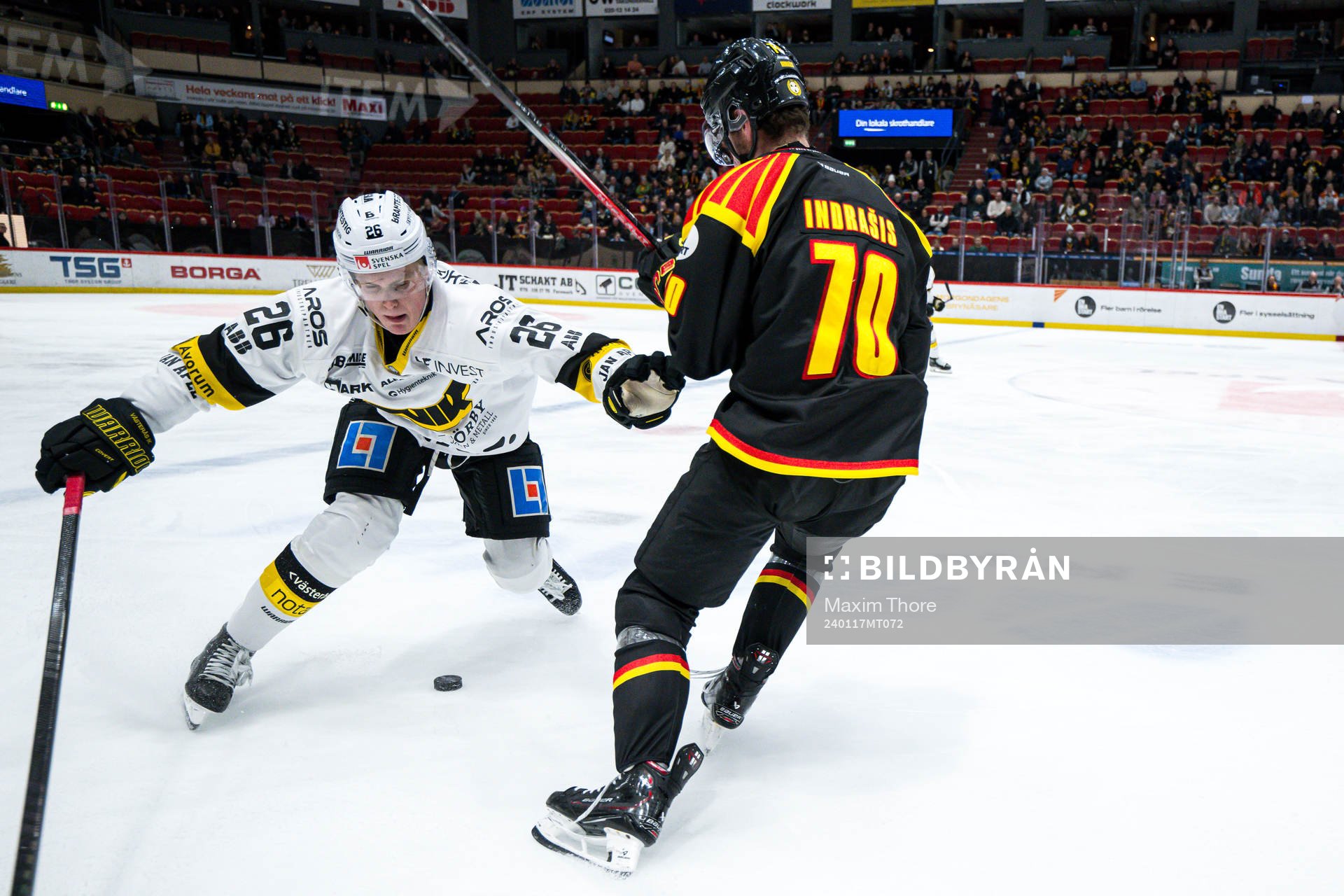 Västerås Elias Pettersson och Brynäs Miks Indrasis