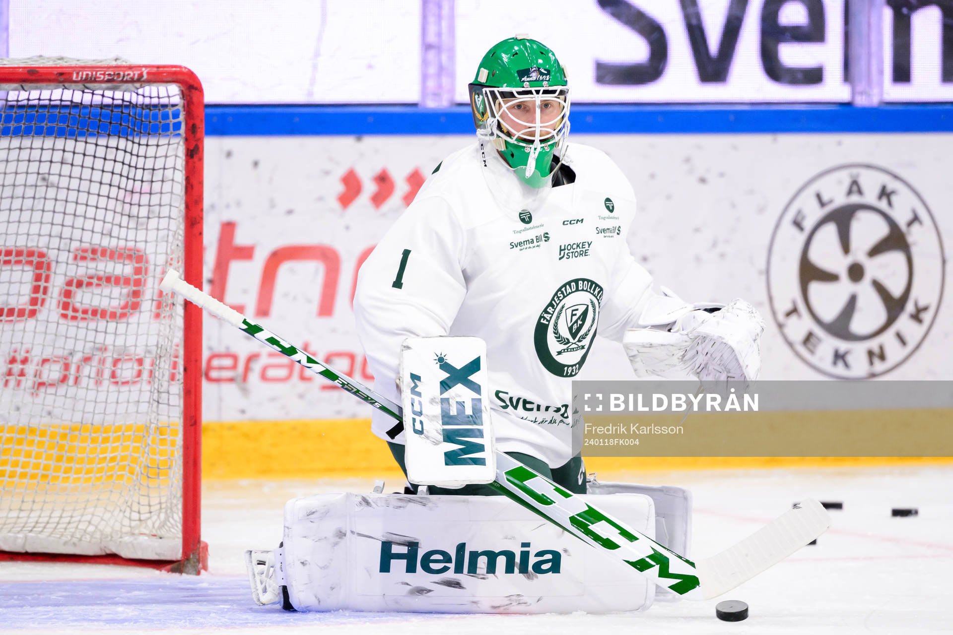 Färjestads målvakt Victor Brattström