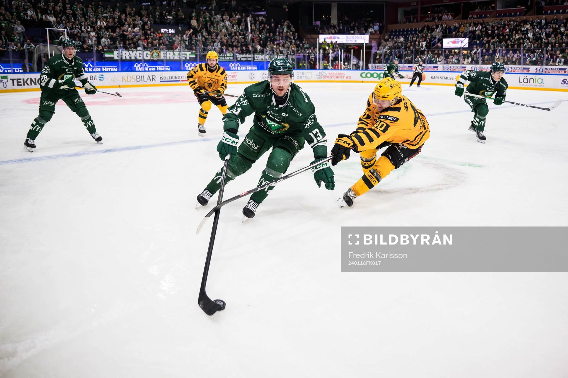 Färjestads Joel Kellman och Skellefteås Anton Heikkinen