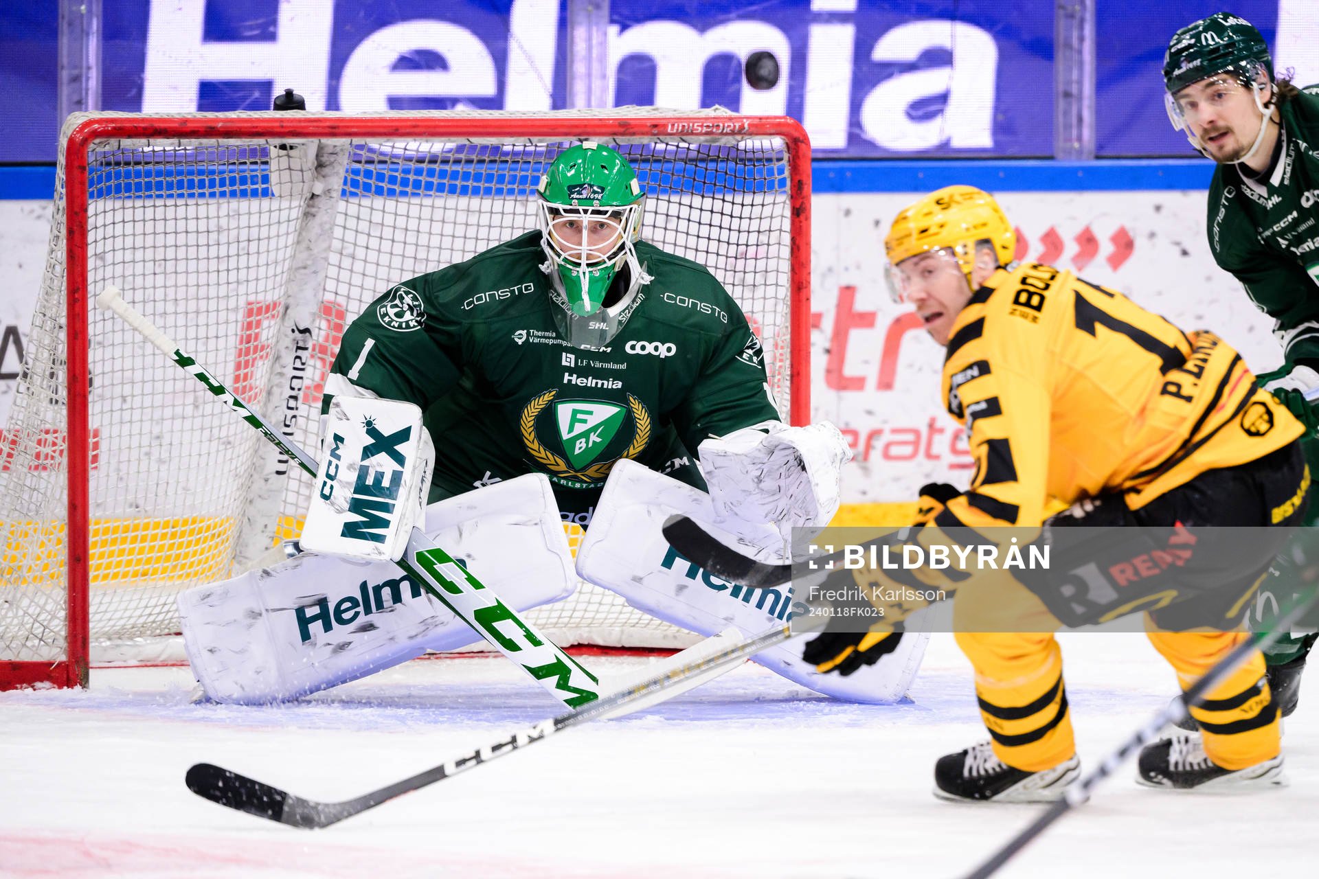 Färjestads målvakt Victor Brattström