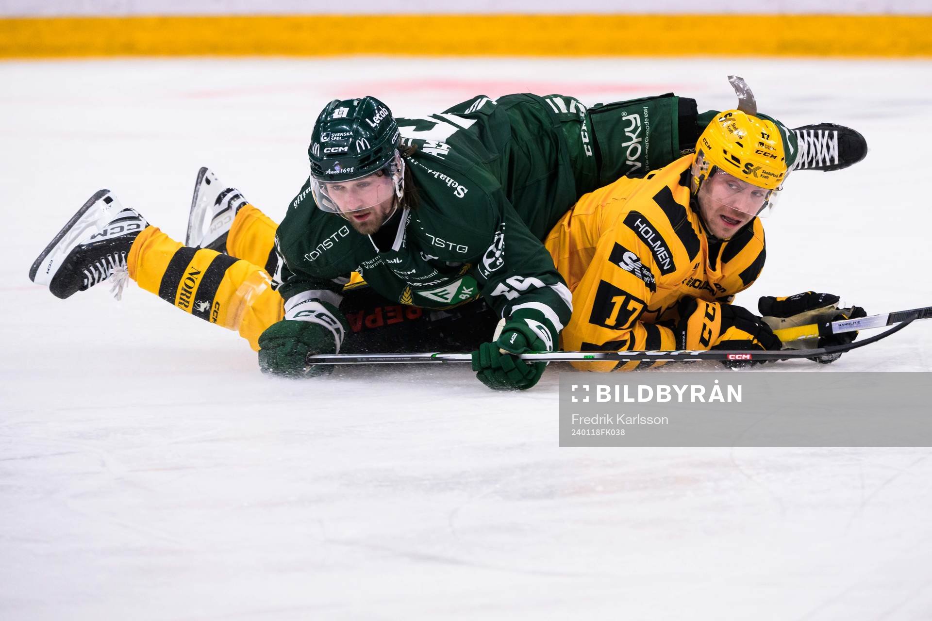 Färjestads Linus Johansson och Skellefteås Pär Lindholm