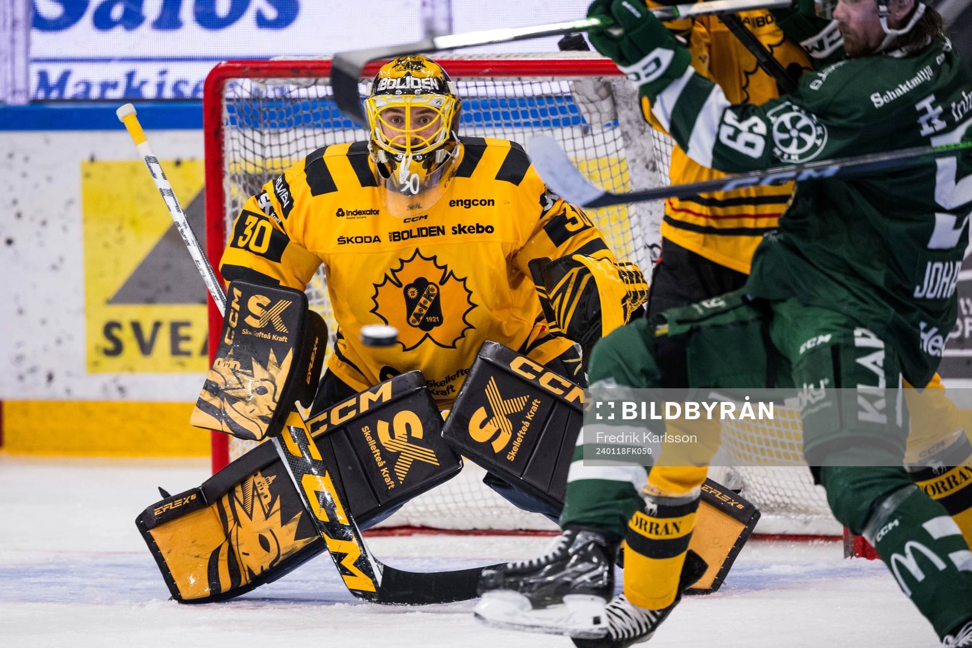 Skellefteås målvakt Gustaf Lindvall