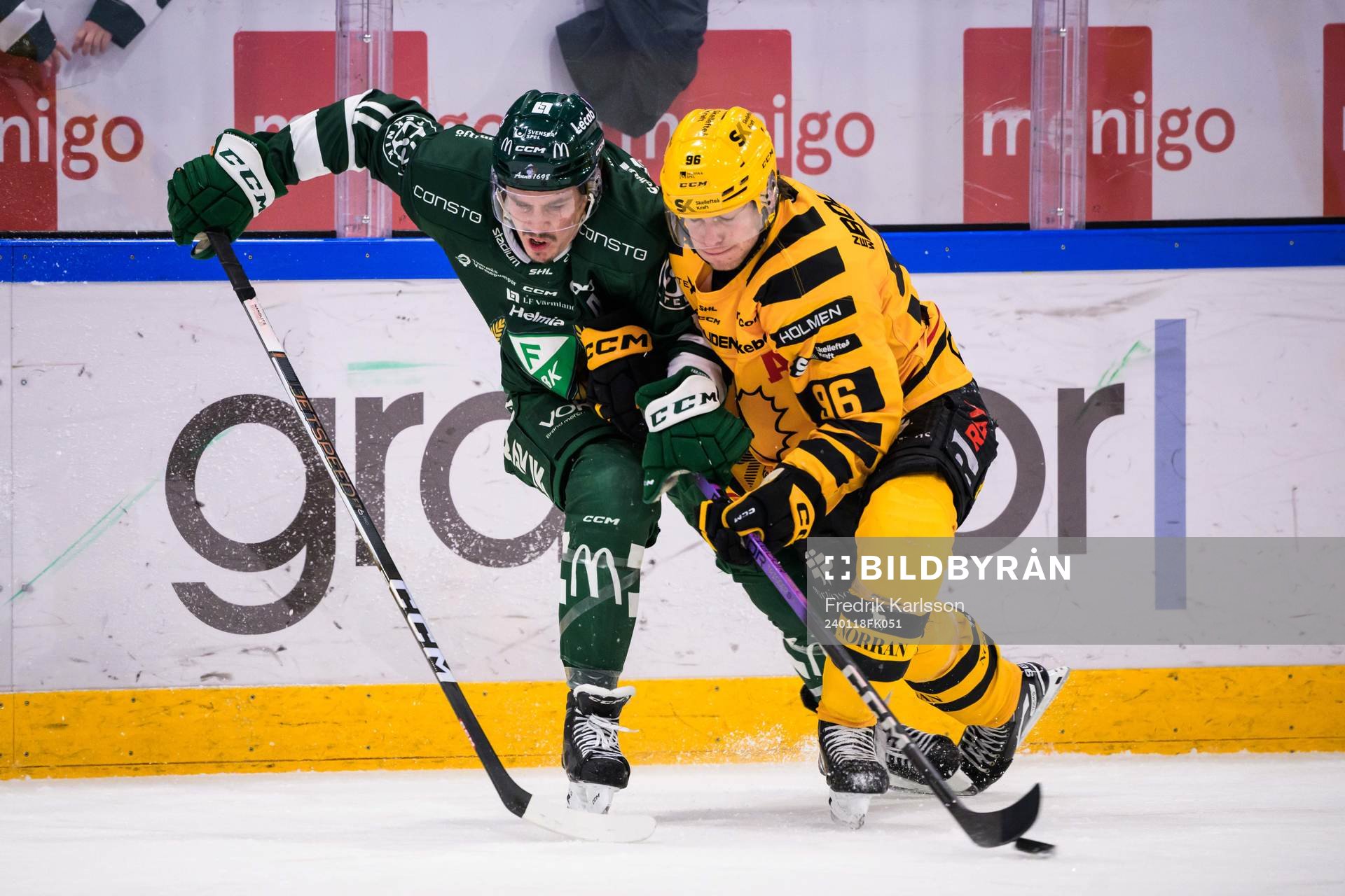 Färjestads Joakim Nygård och Skellefteås Rickard Hugg