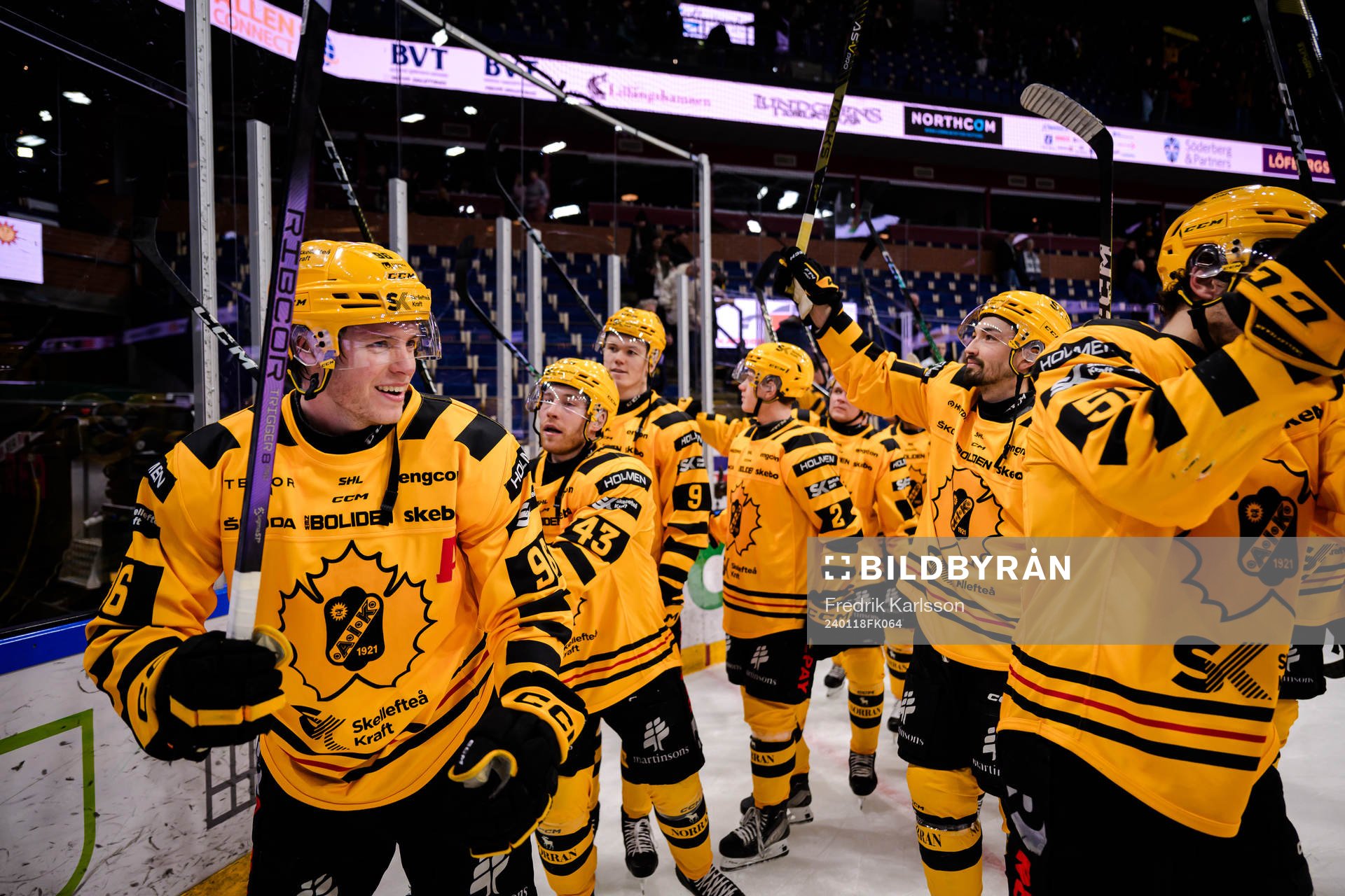 Skellefteås Rickard Hugg, Filip Sandberg och Dylan Sikura