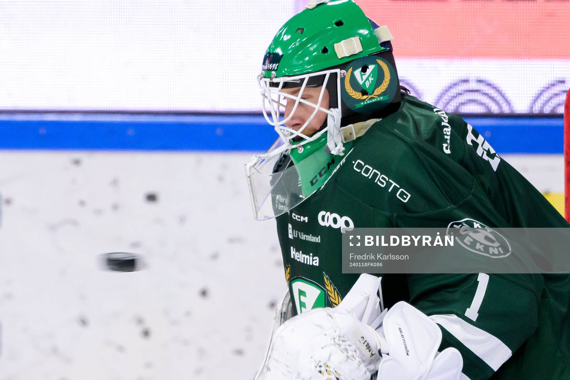 Färjestads målvakt Victor Brattström