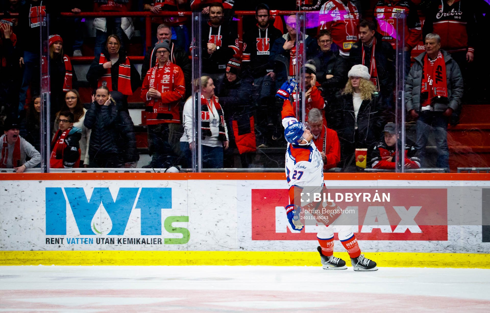 Oskarshamns Austin Wagner jublar vid 0-2