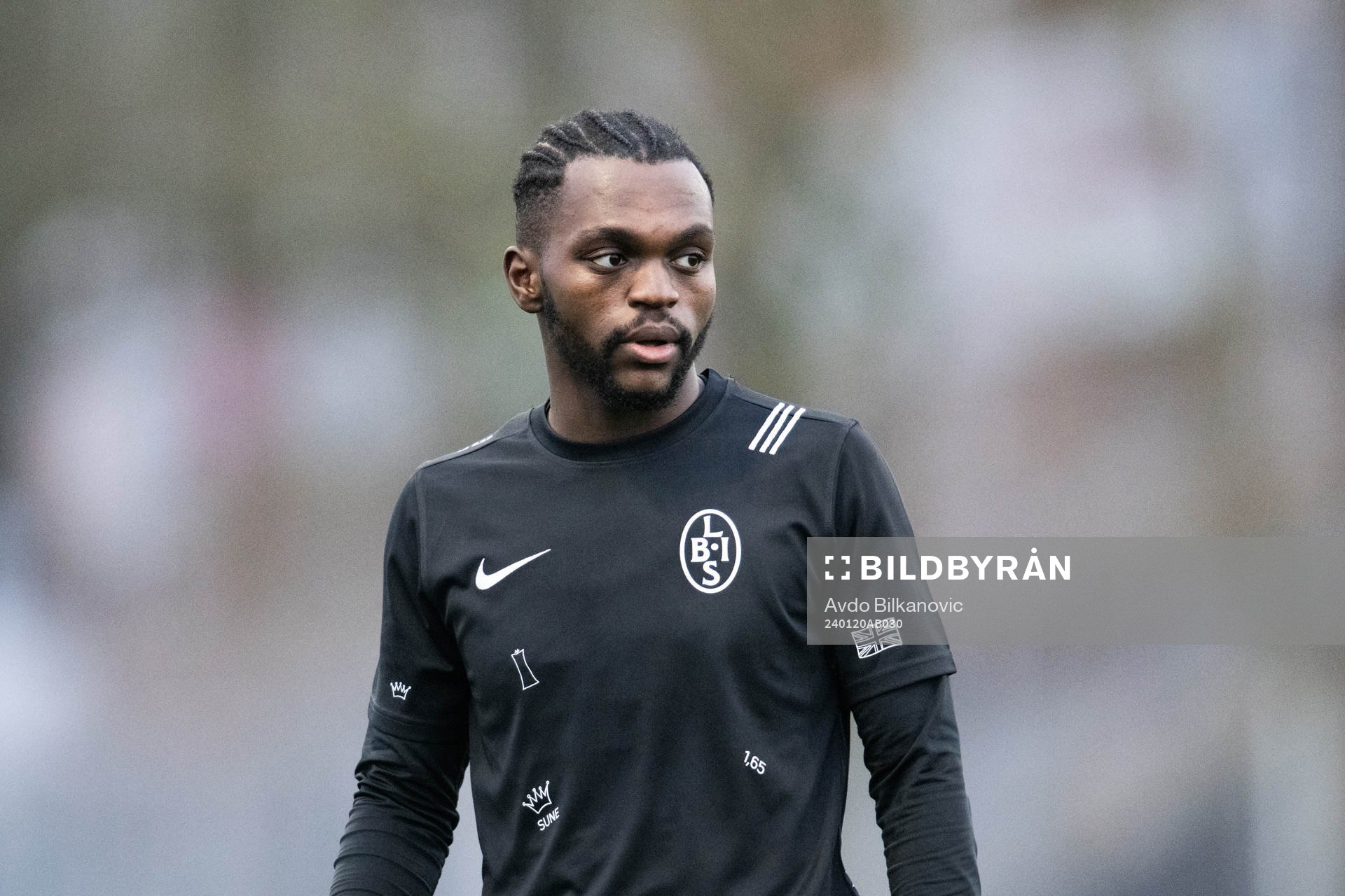 Landskronas Kofi Asaremunder fotbollsmatchen i