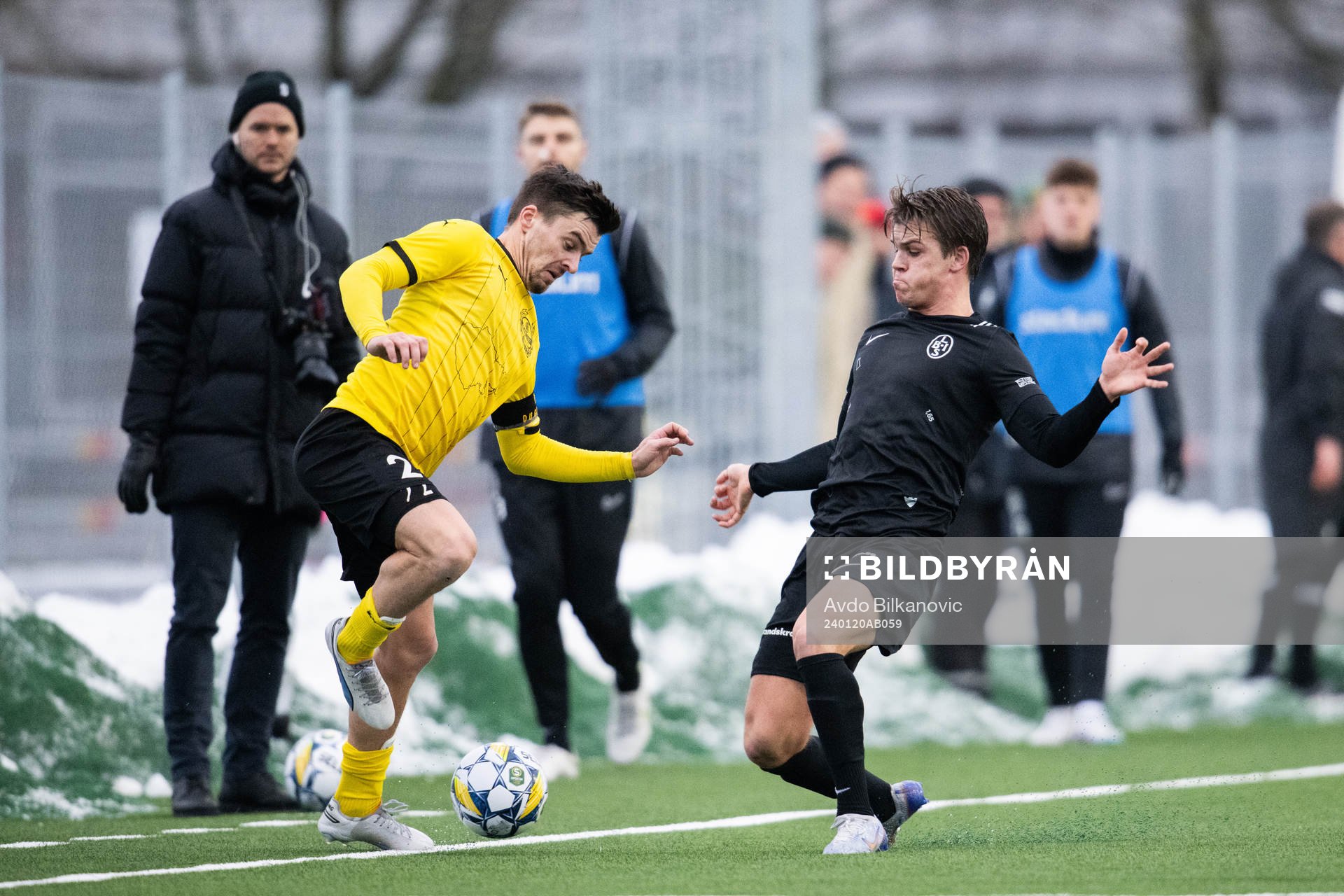 Landskronas Victor Karlsson och Mjällbys Jesper Gustavsson