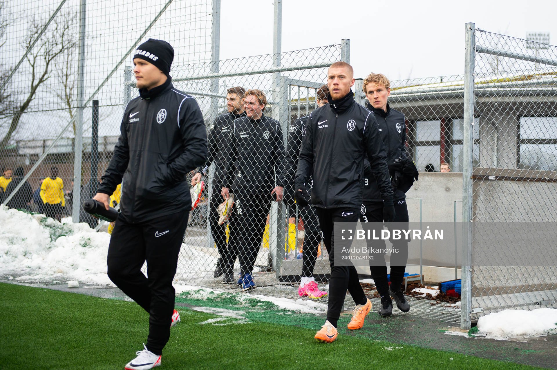 Landskronas spelare gör entré