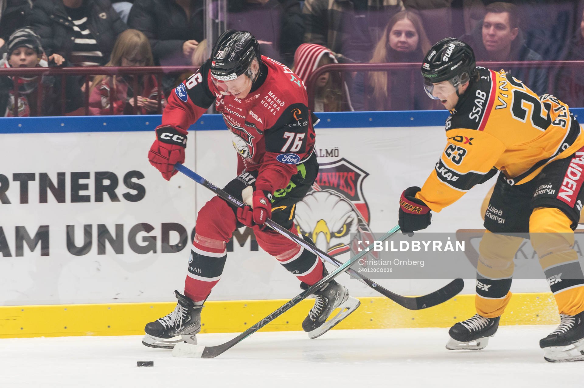Malmö Redhawks Tomi Sallinen och Luleås Jesper Sellgren