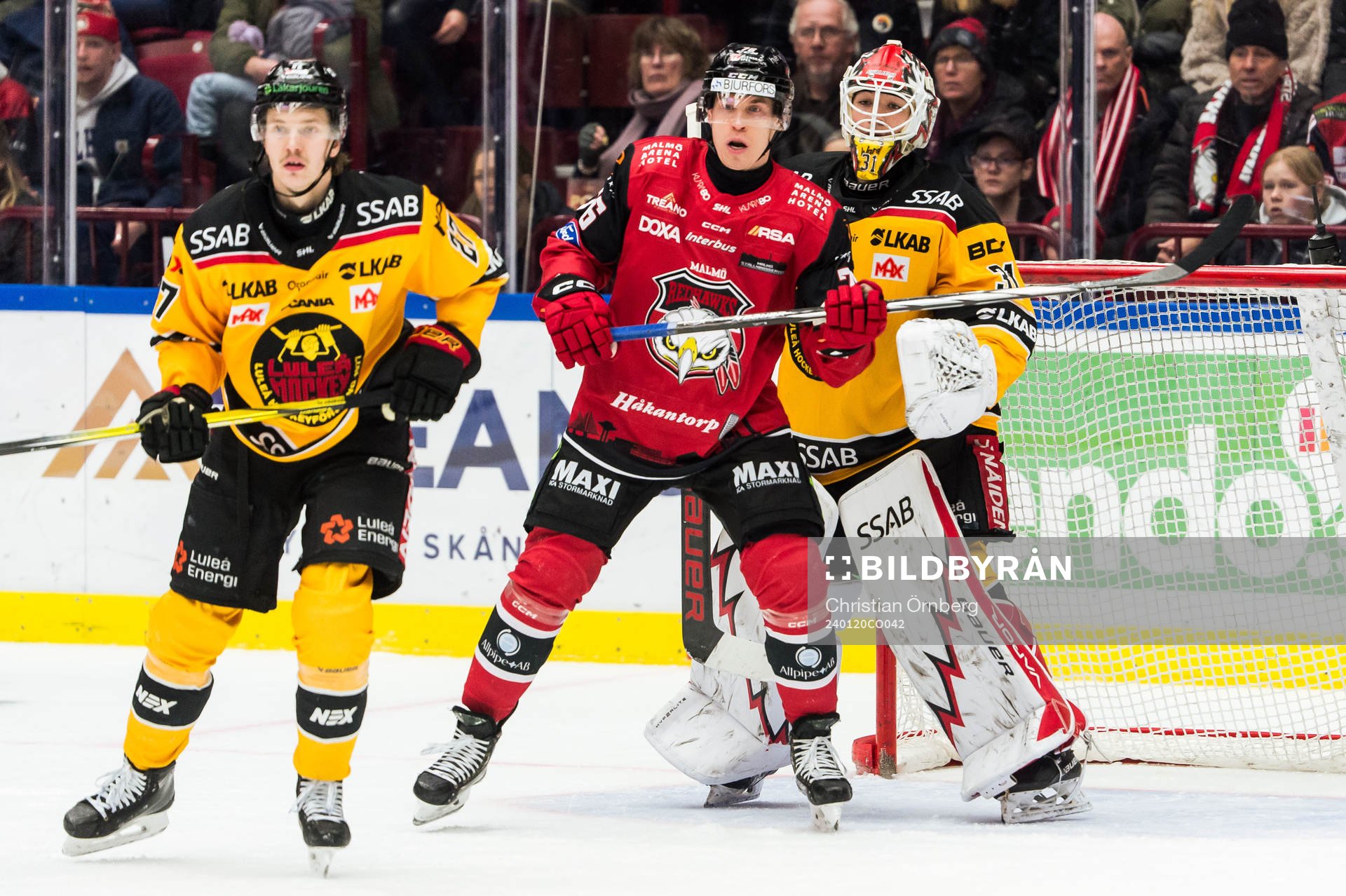 Malmö Redhawks Tomi Sallinen och Luleås målvakt Matteus