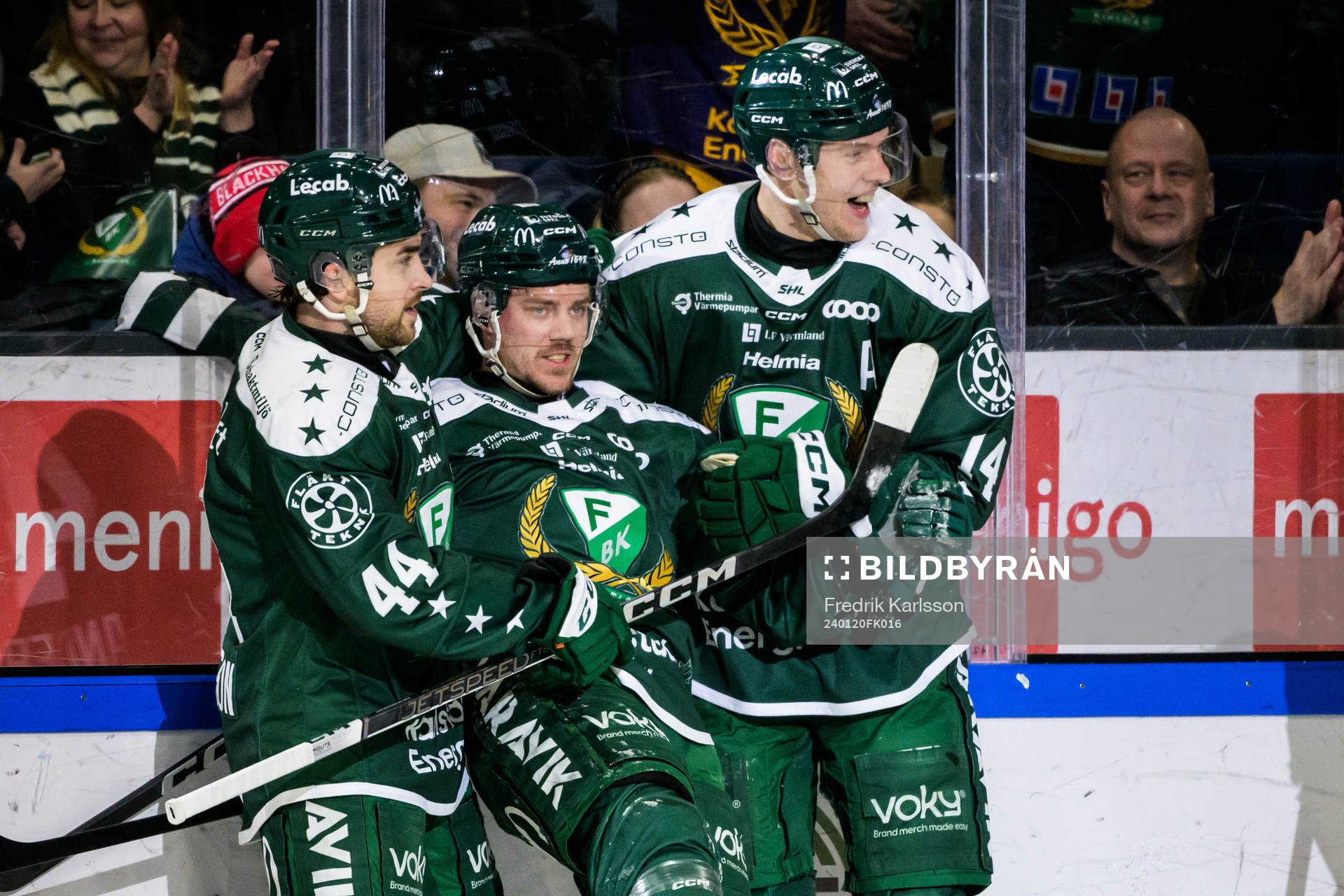 Färjestads Jonathan Andersson, Joel Kellman, Victor