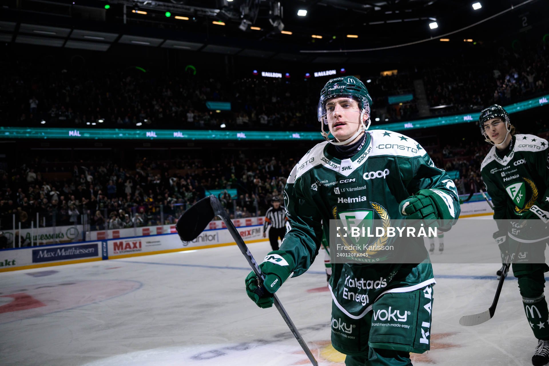Färjestads Joel Nyström jublar