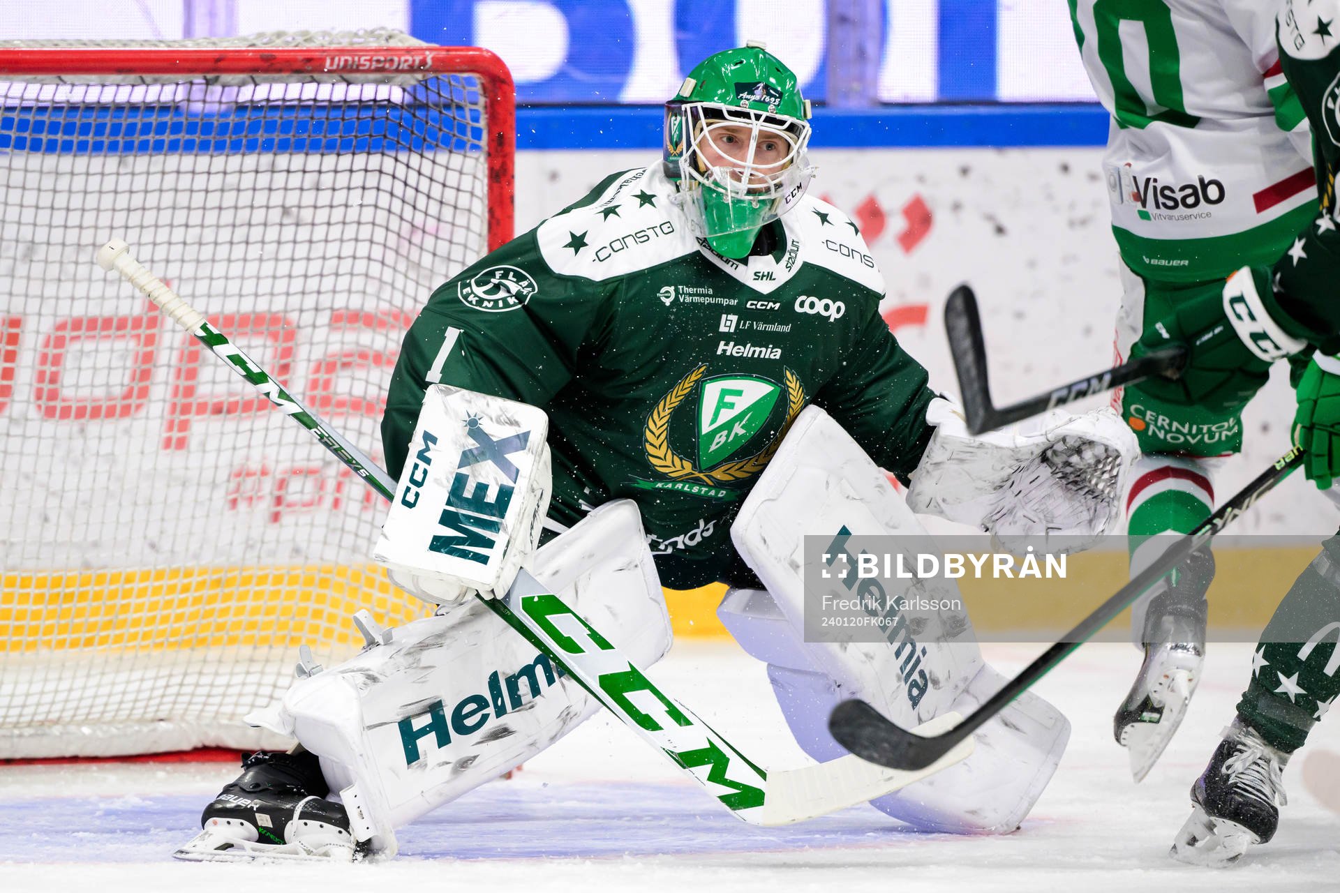 Färjestads målvakt Victor Brattström
