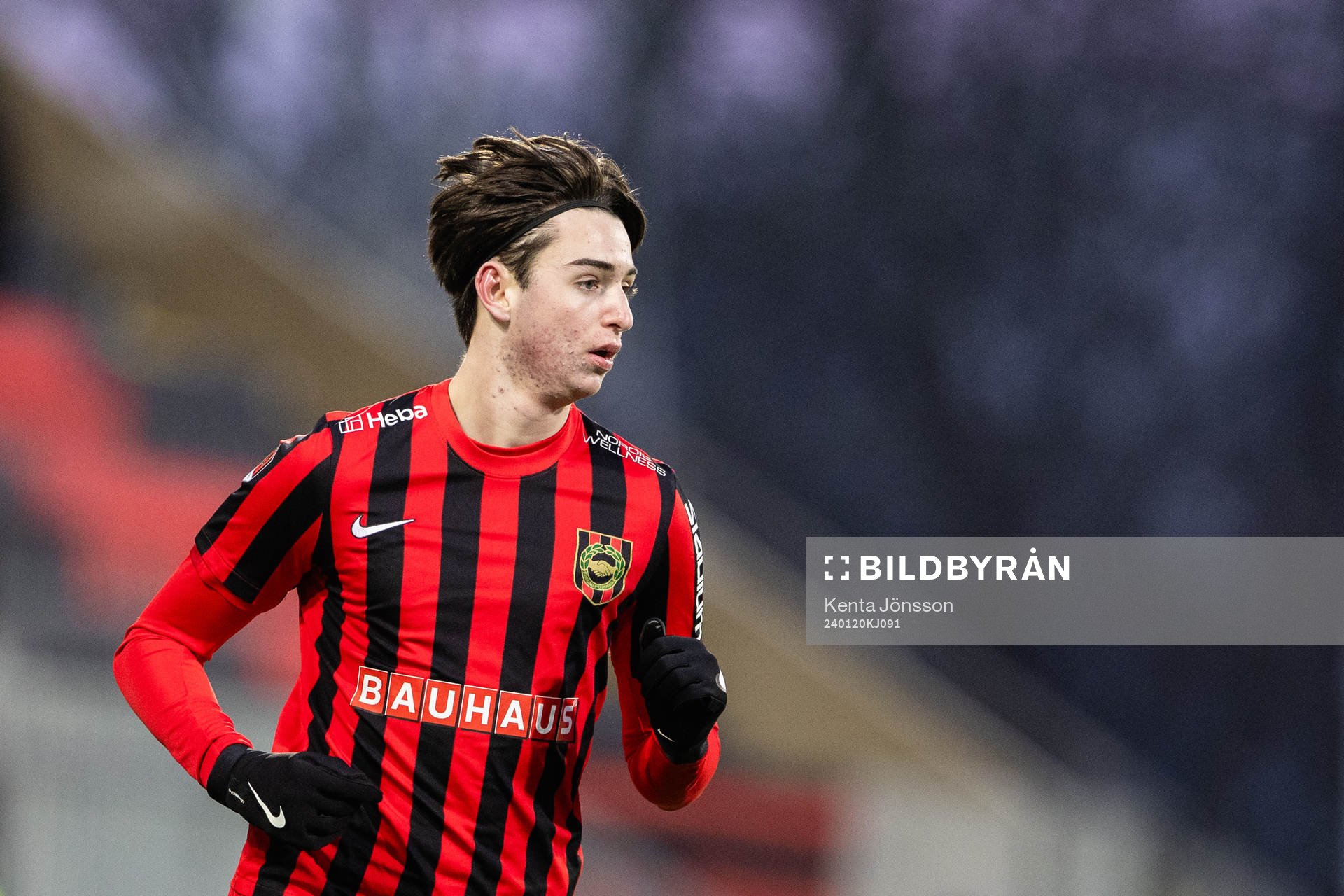 Brommapojkarnas Martin Östergren under en träningsmatch i fotboll mellan Brommapojkarna och Djurgården den 20 januari 2024 i Stockholm.