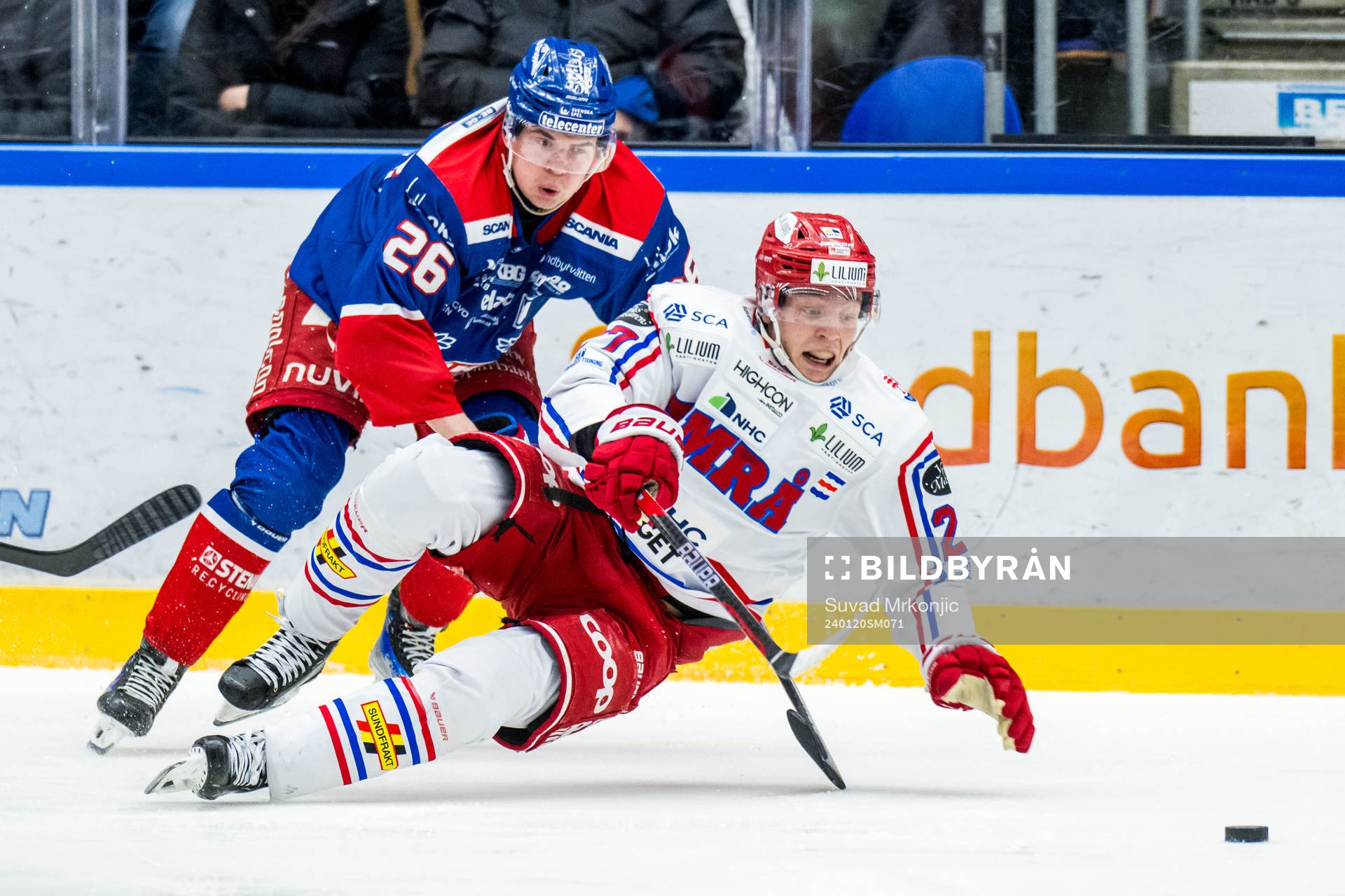 Oskarshamns Lukas Pilö och Timrås Oliver Johansson