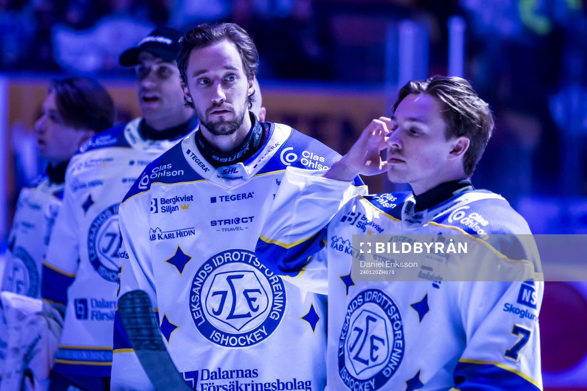 Leksands Max Veronneau innan ishockeymatchen i SHL mellan