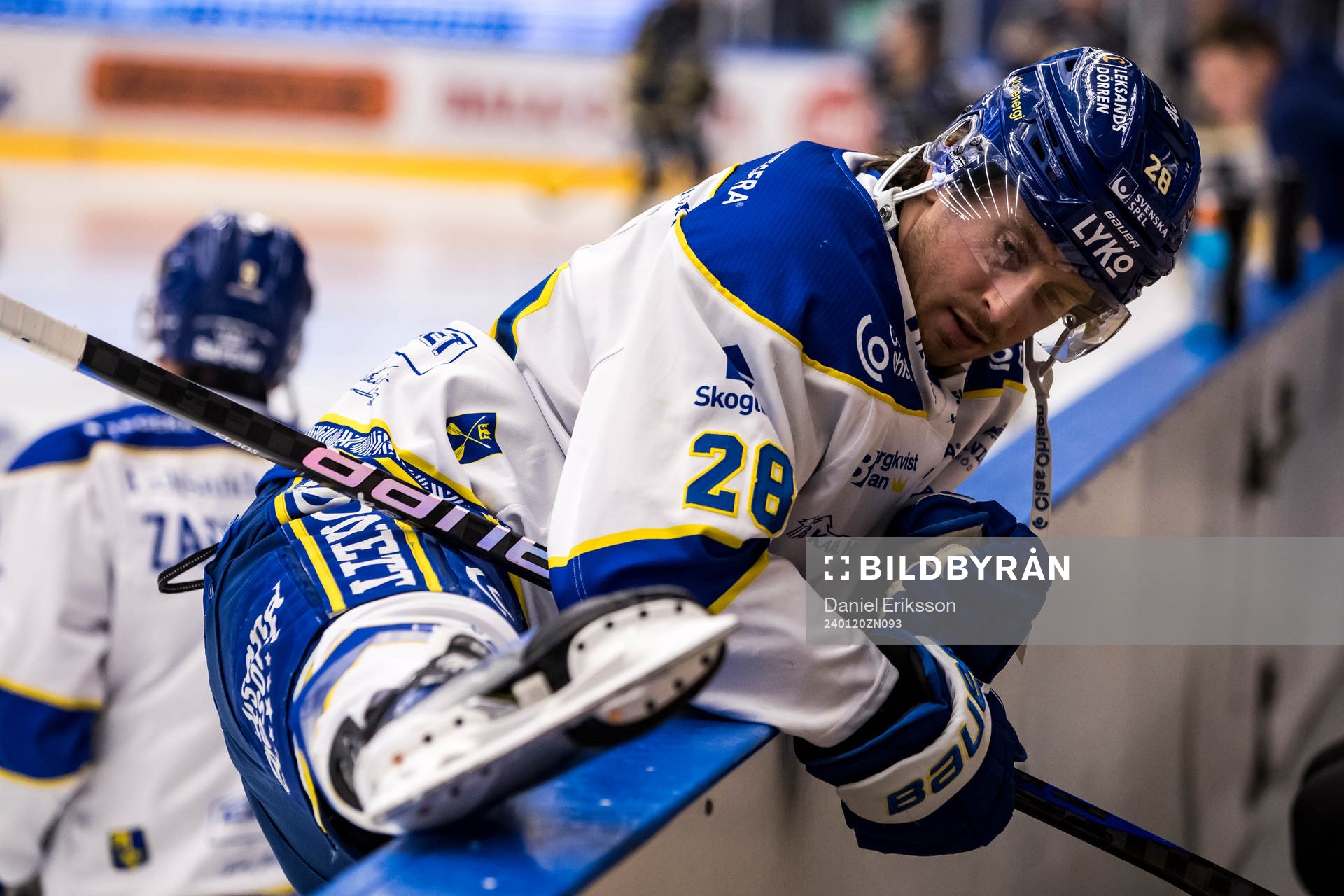 Leksands Justin Glenn Kloos innan ishockeymatchen i SHL