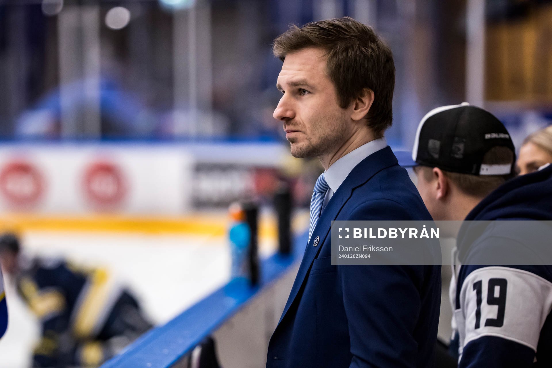 Leksands målvaktstränare Alexander Millner innan