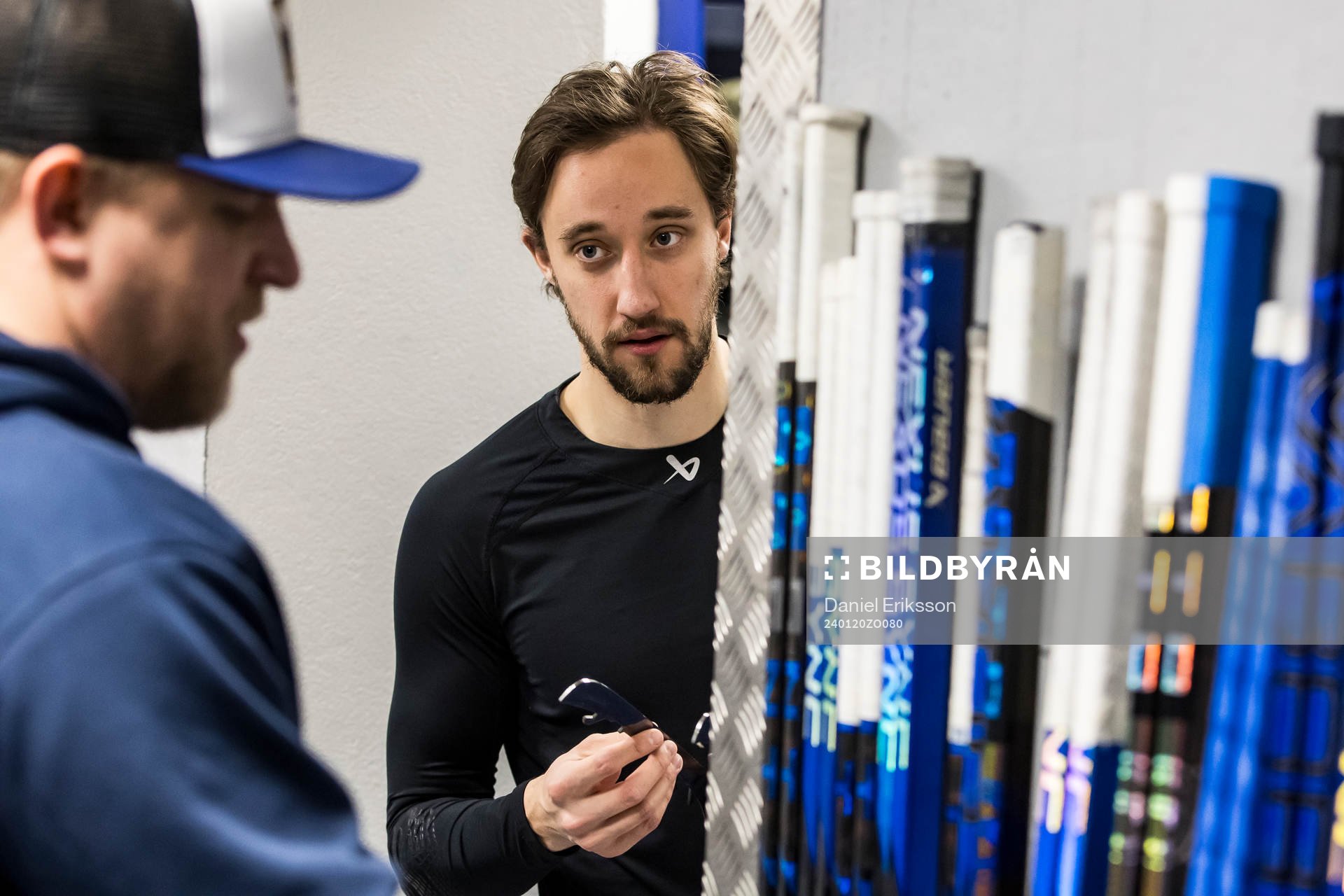 Leksands Max Veronneau innan ishockeymatchen i SHL mellan