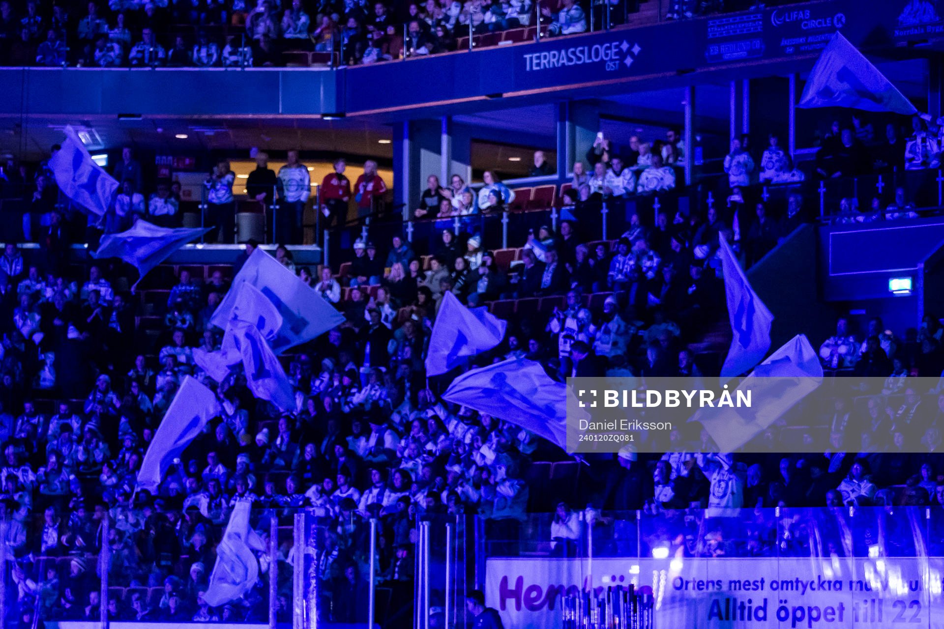 TIFO för Leksands Martin Karlsson innan ishockeymatchen i
