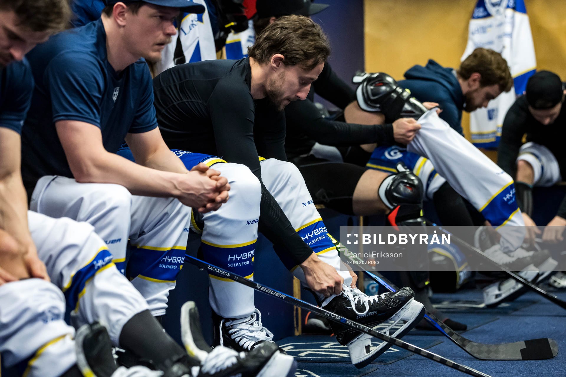 Leksands Max Veronneau innan ishockeymatchen i SHL mellan