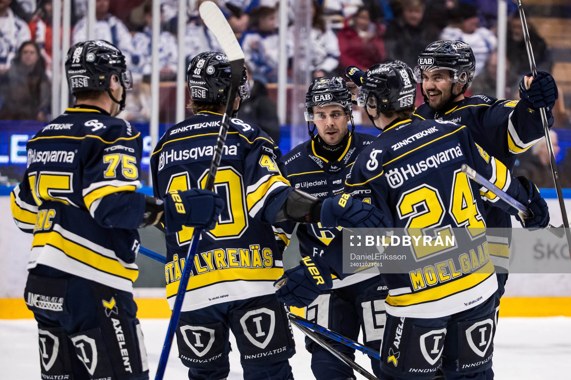 HV71s spelare jublar med Oliwer Kaski