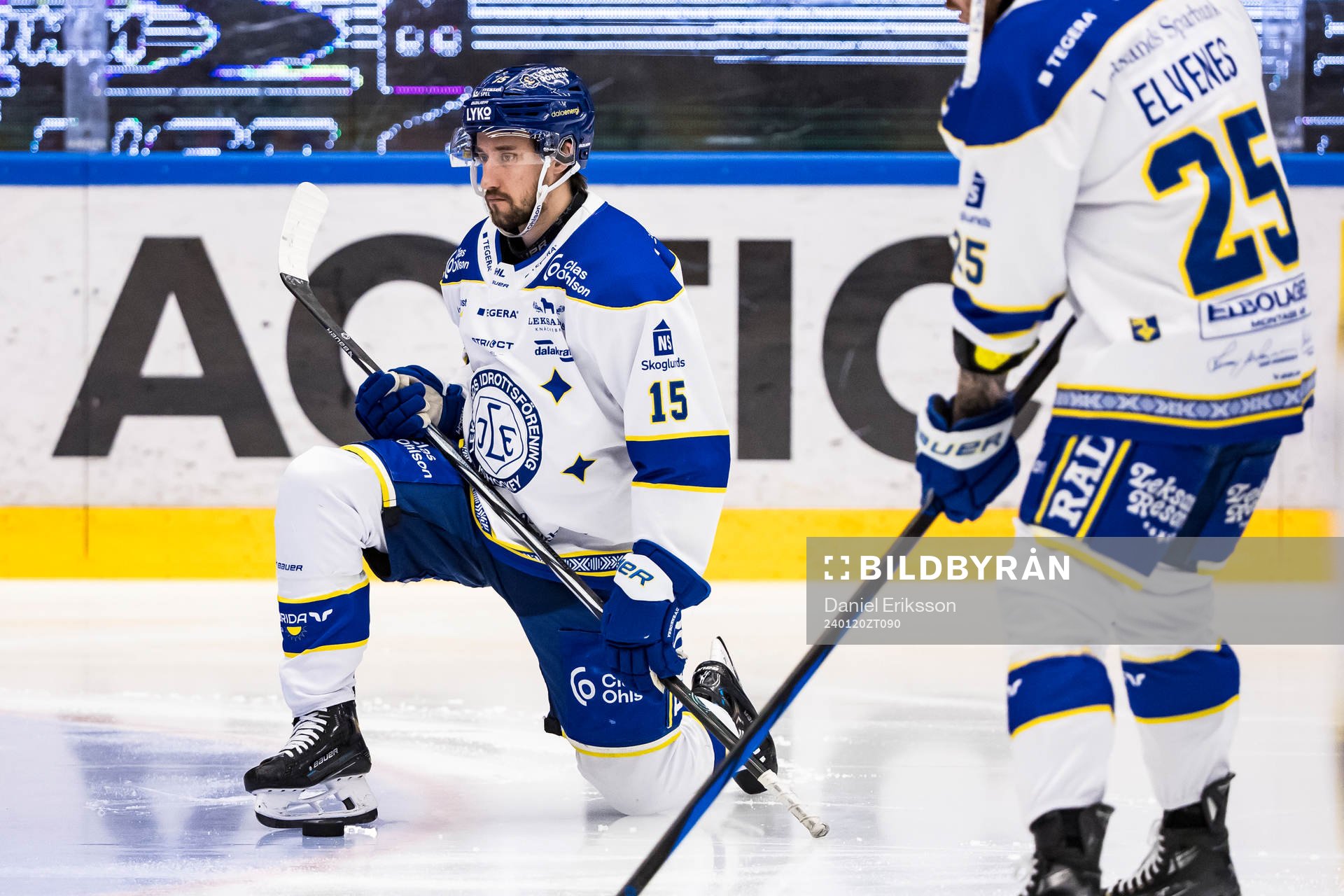 Leksands Max Veronneau innan ishockeymatchen i SHL mellan