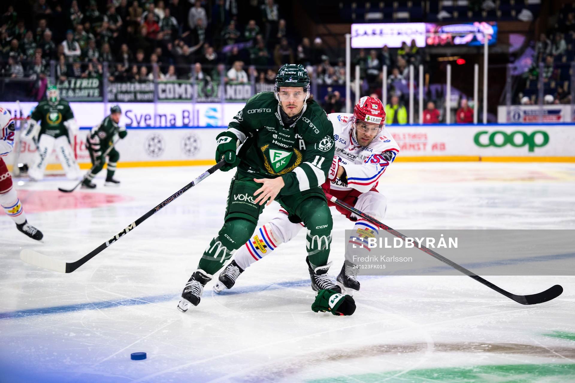Färjestads Joakim Nygård och Timrås Anton Wedin