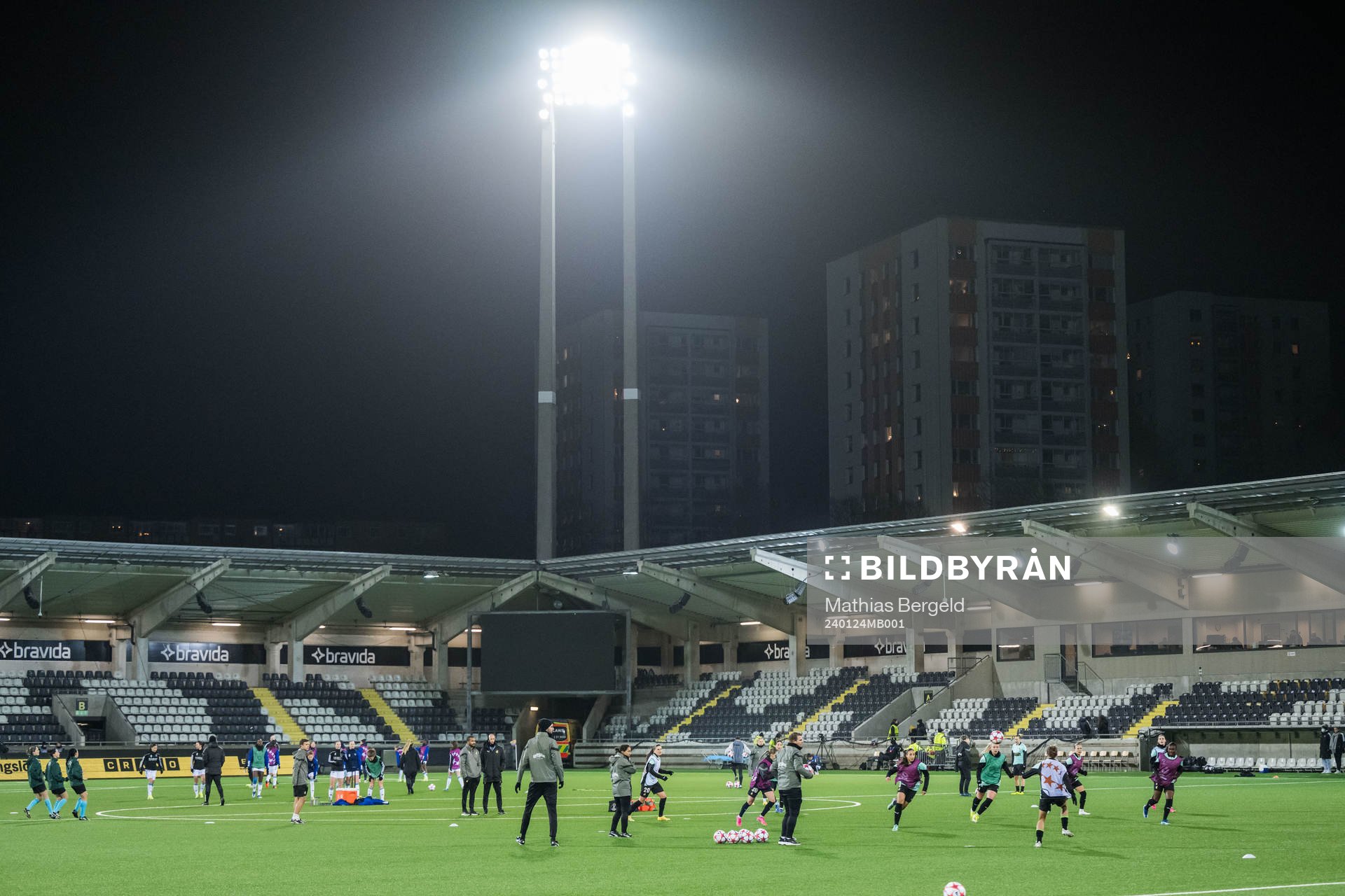 Bravida Arena ahead of the UEFA Women's Champions League fotboll match between Häcken and Paris FC on January 24, 2024 in Gothenburg.