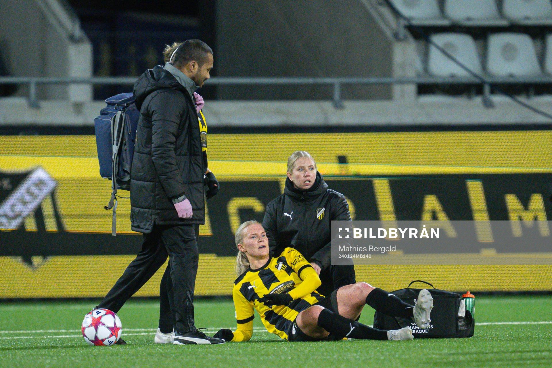 Josefine Rybrink of Häcken in pain
