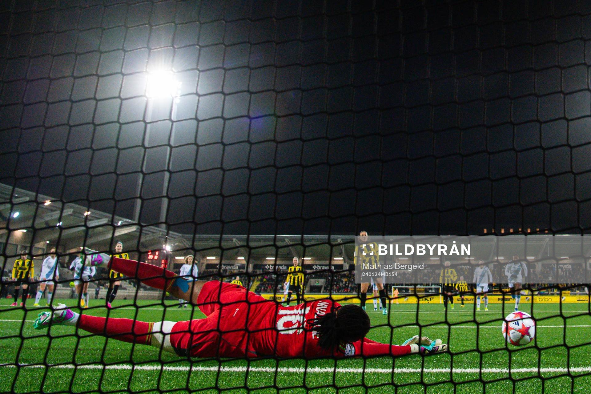 Chiamaka Nnadozie of Paris FC saves a penalty kick from