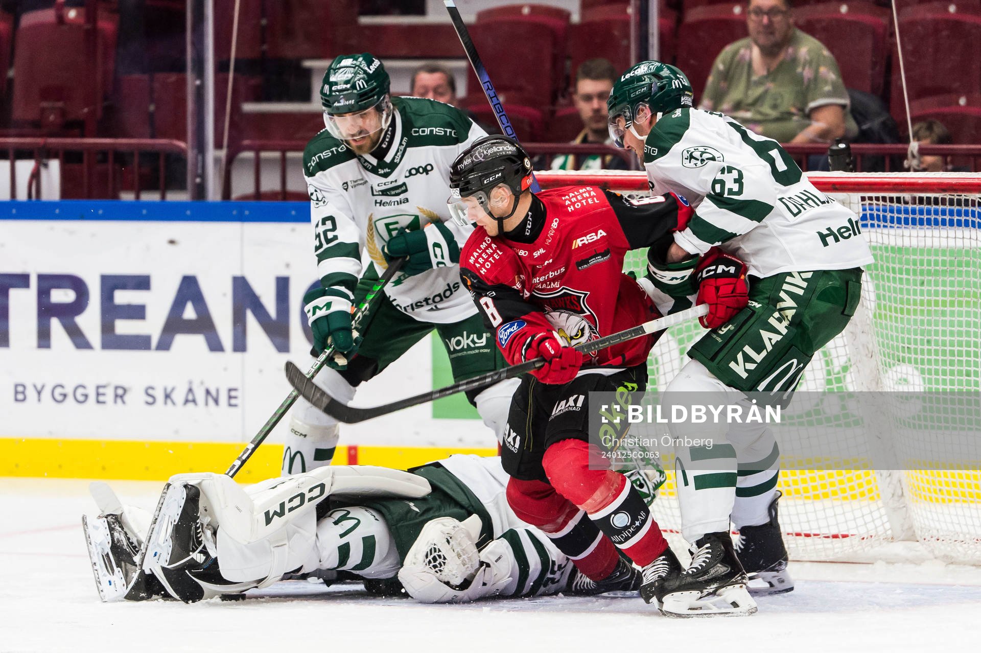 Malmö Redhawks Johan Olofsson och Färjestads August