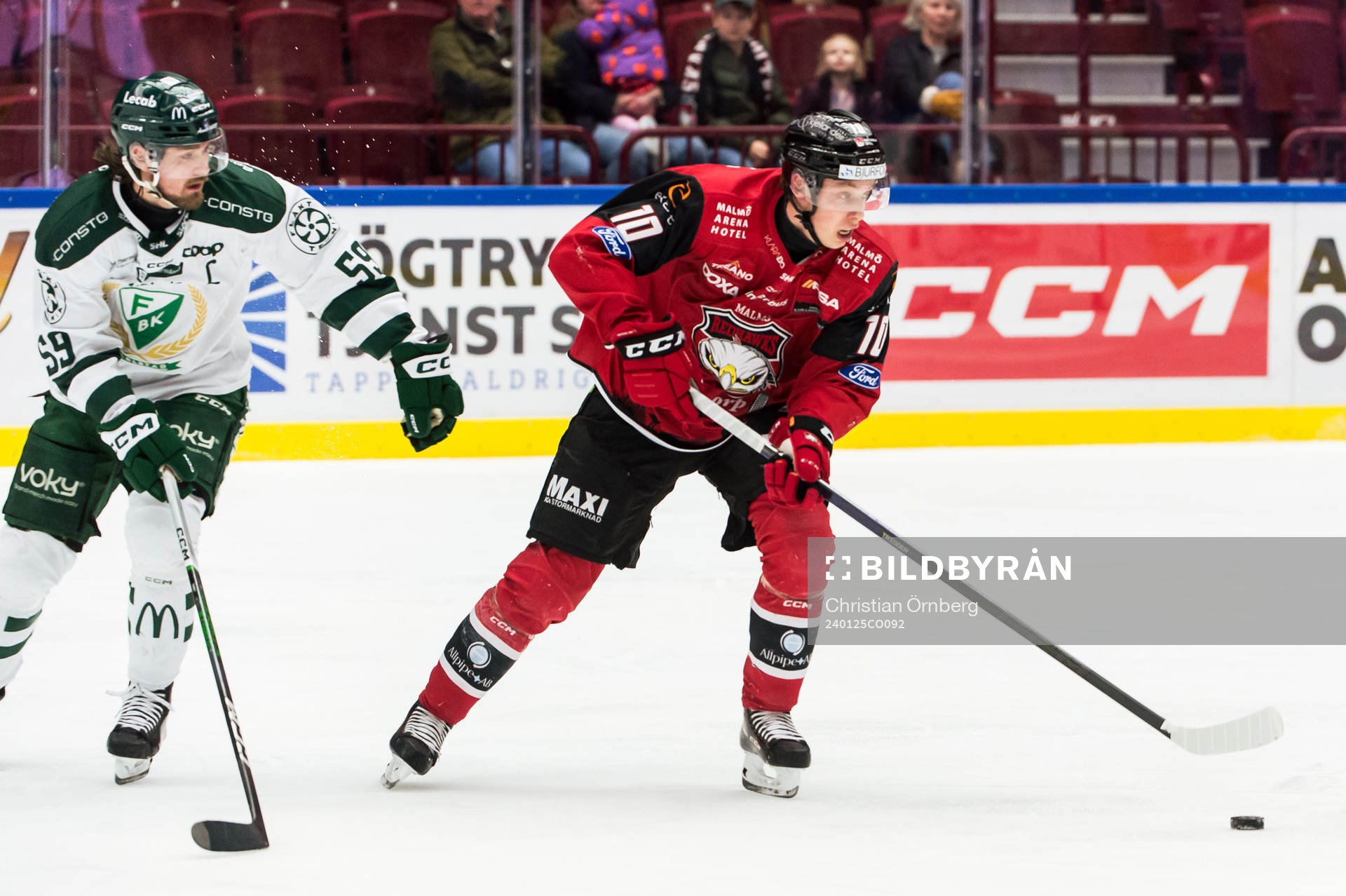 Malmö Redhawks William Von Barnekow och Färjestads Linus
