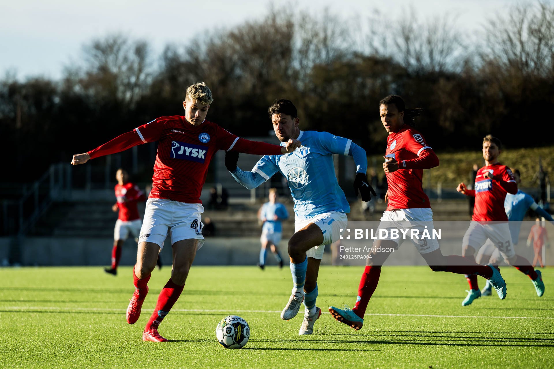 Silkeborgs Alexander Busch och Malmö FFs Stefano Vecchia