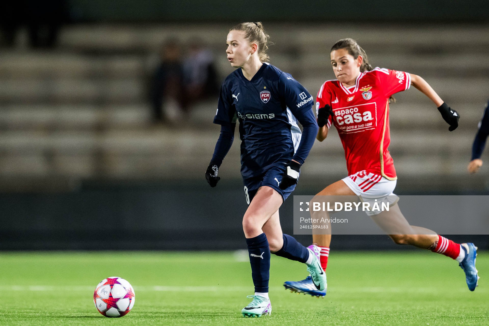 Bea Sprung of FC Rosengård and Andreia Faria of Benfica