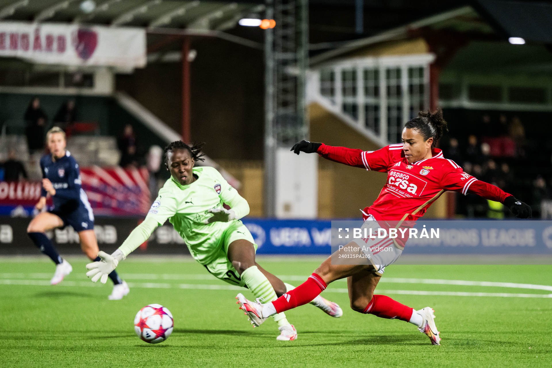 Goalkeeper Angel Mukasa of FC Rosengård and Marie Alidou