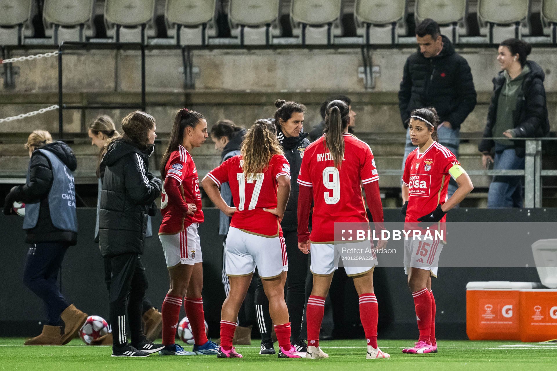 Andreia Norton, Nycole Raysla and Carole Costa of Benfica
