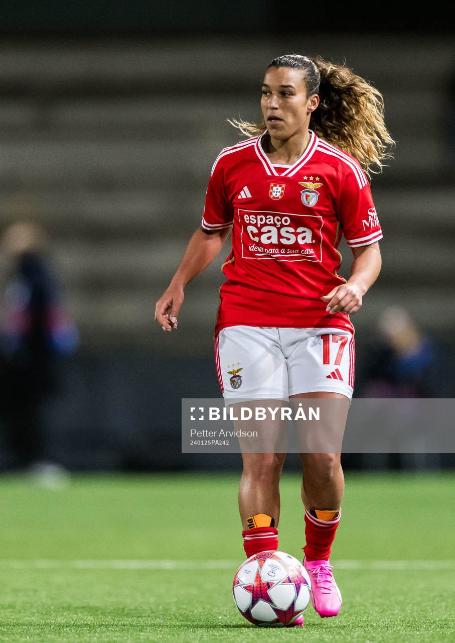 Andreia Norton of Benfica during the UEFA Women's Champions League football match between FC Rosengård and Benfica on January 25, 2024 in Malmö.