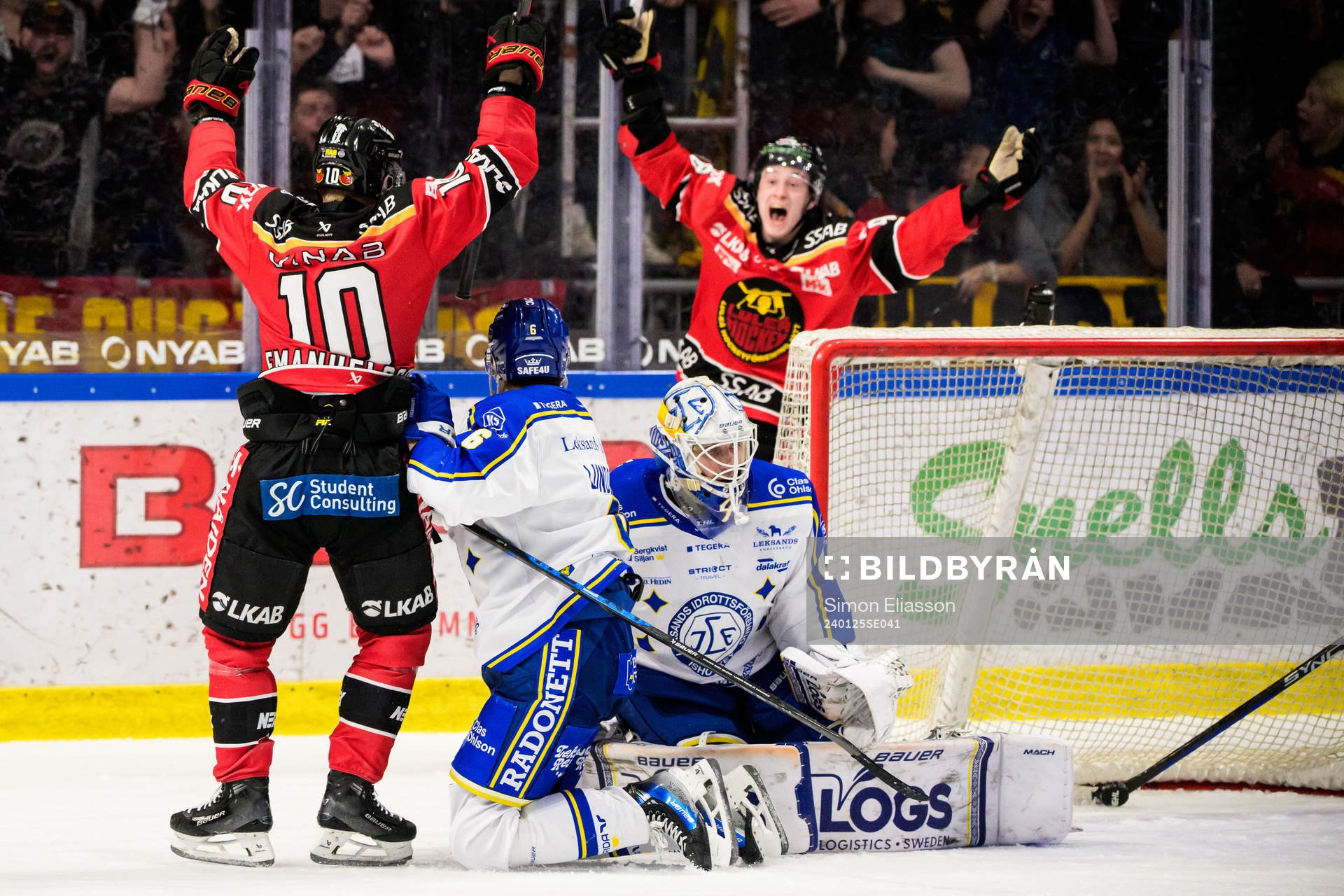 Luleås Einar Emanuelsson och Pontus Andreasson jublar