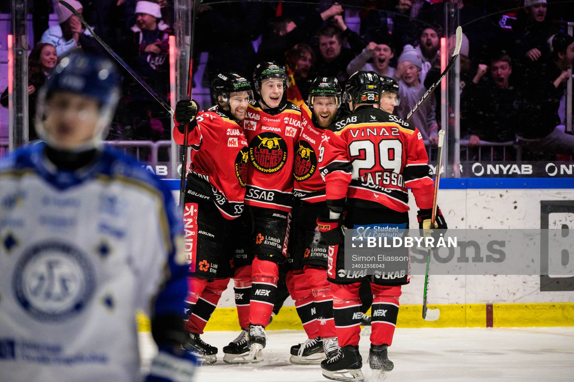 Luleås Einar Emanuelsson, Pontus Andreasson, Linus Omark