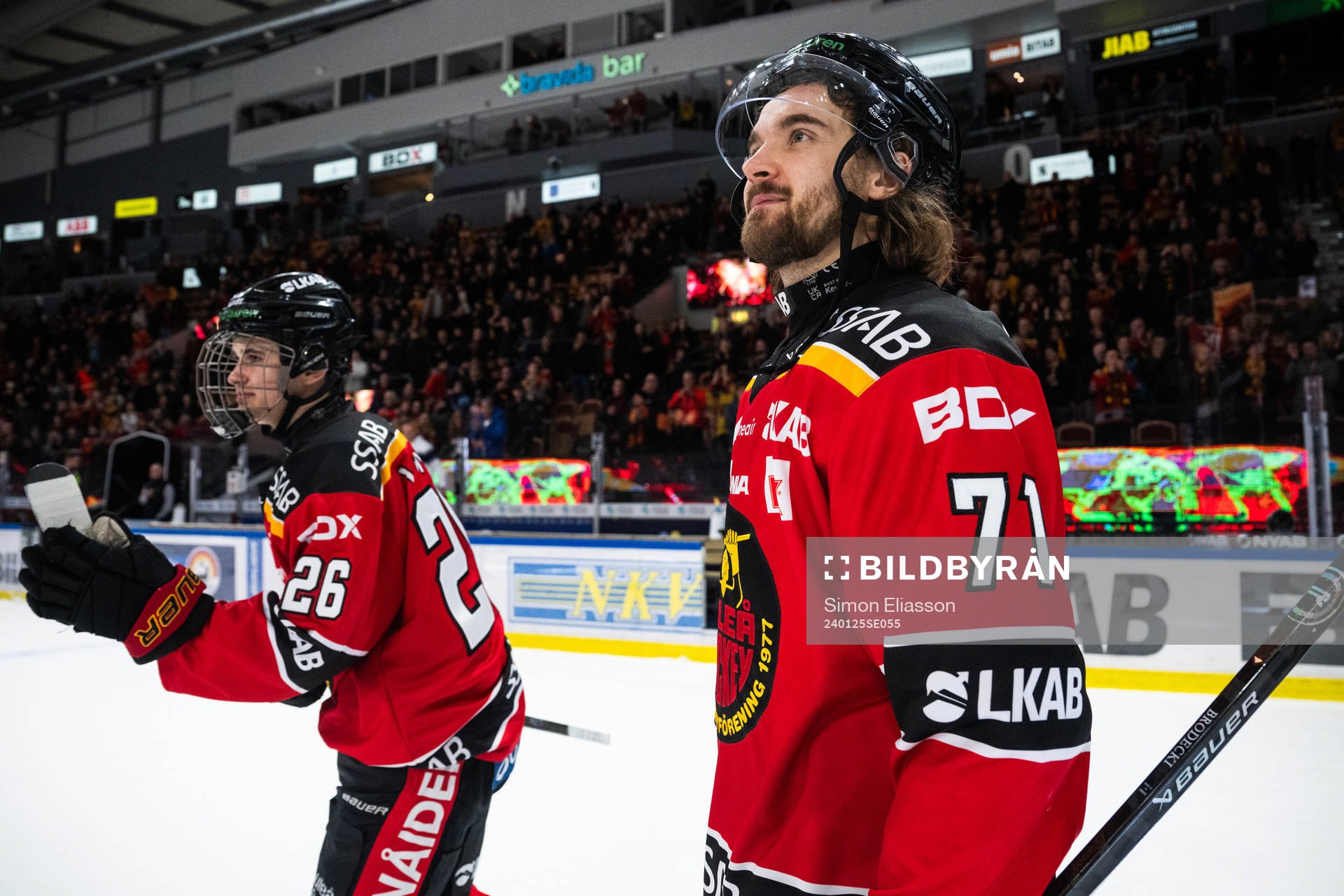 Luleås Oliwer Sjöström och Adam Brodecki jublar