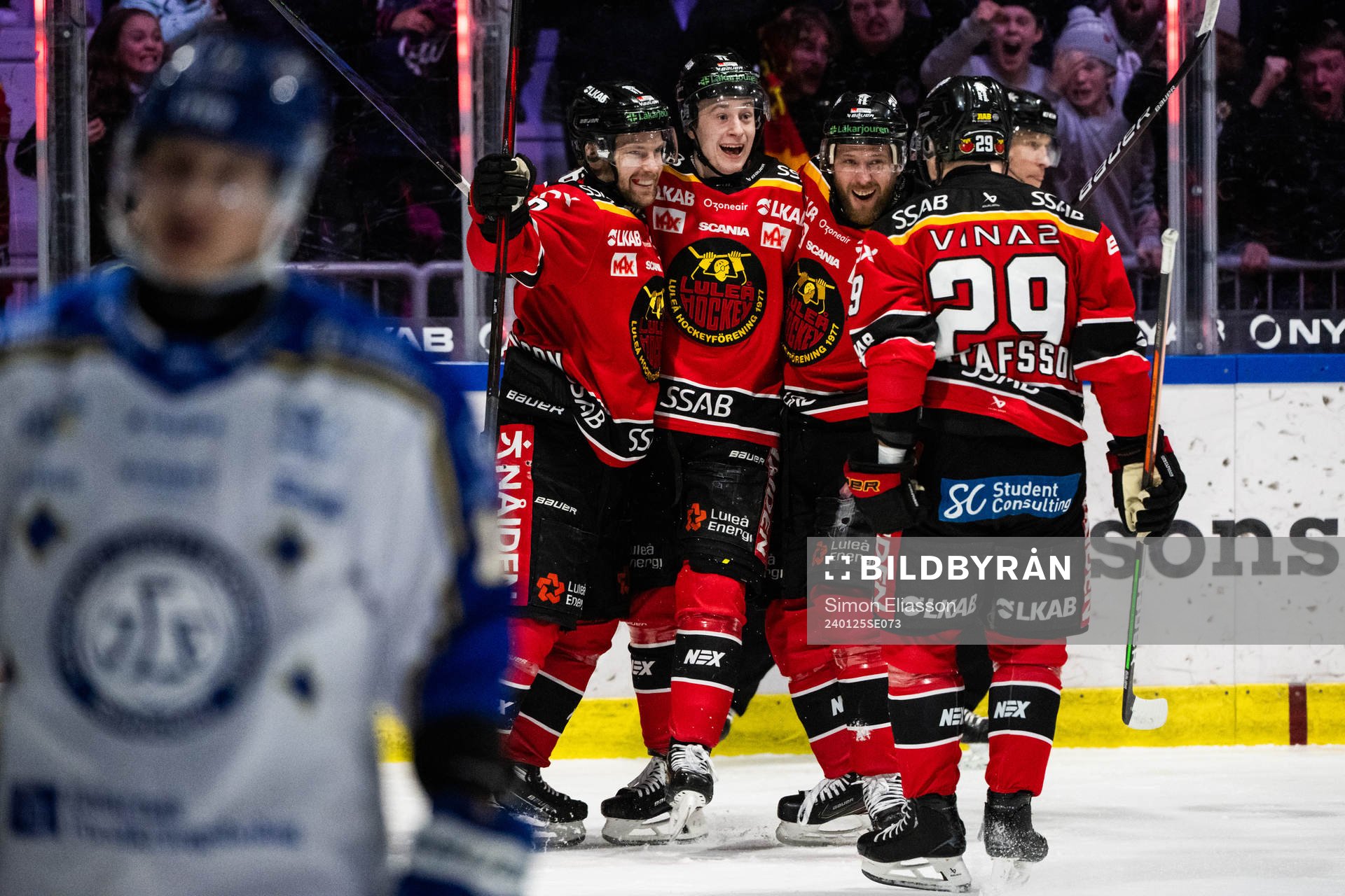 Luleås Einar Emanuelsson, Pontus Andreasson, Linus Omark