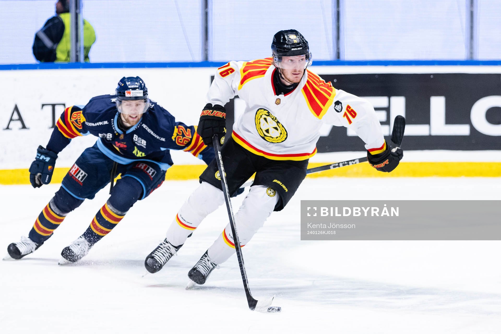 Djurgårdens Wiktor Nilsson och Brynäs Oskar Kvist