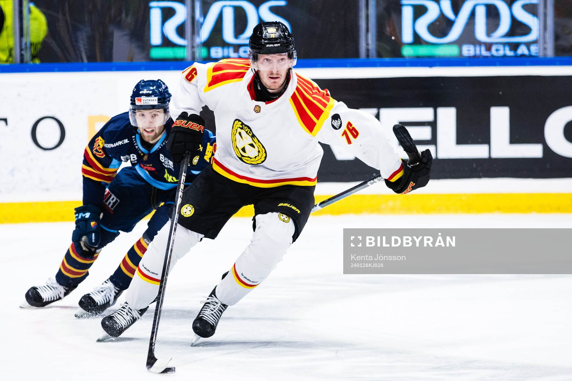 Djurgårdens Wiktor Nilsson och Brynäs Oskar Kvist