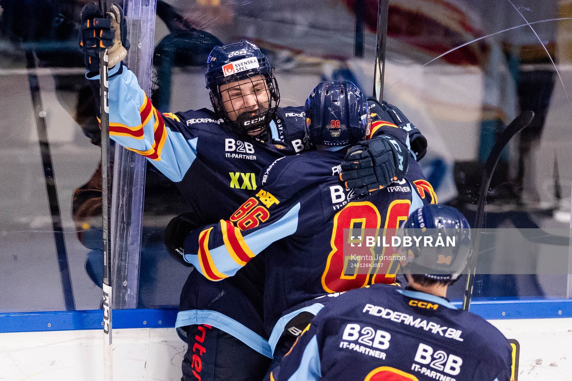 Djurgårdens Linus Eriksson jublar